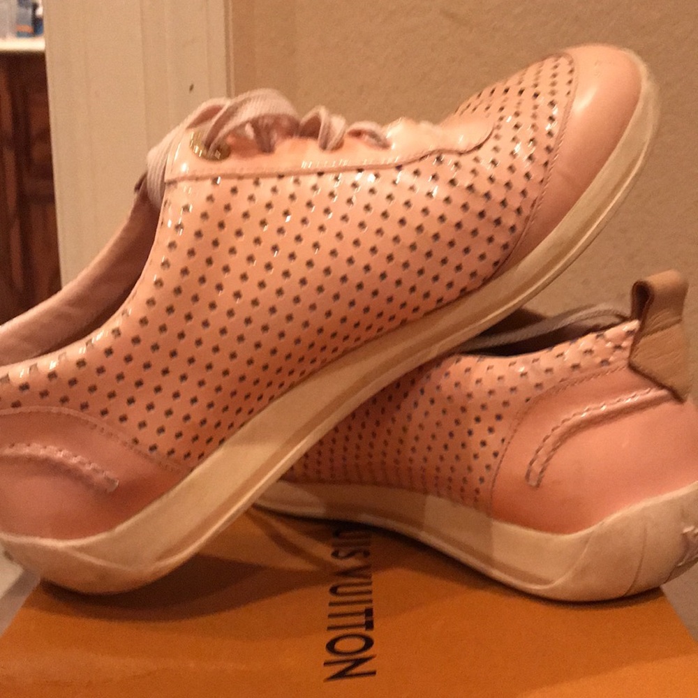 Louis Vuitton Patent Leather Perforated Sneakers